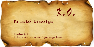Kristó Orsolya névjegykártya