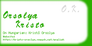 orsolya kristo business card